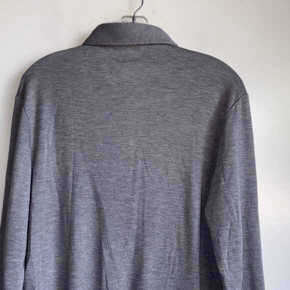 BYLT Comfort Wool Long Sleeve Drop Cut Polo Shirt Men's Small Fawn Gray - Picture 5 of 11